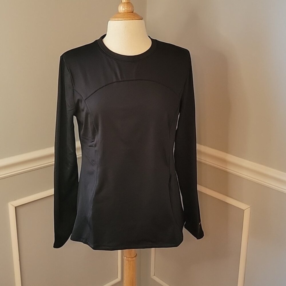 SPYDER ACTIVE Black Athleisure Performance Fleece Lined Long Sleeve Winter Top L